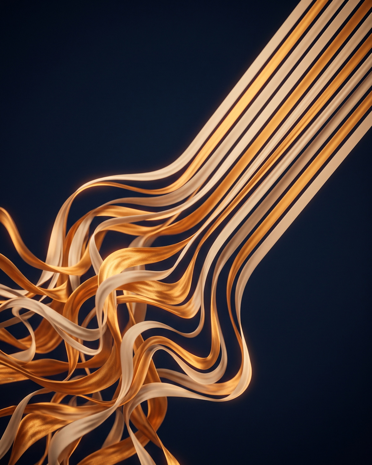 Abstract 3D graphic representing financial systems and process alignment